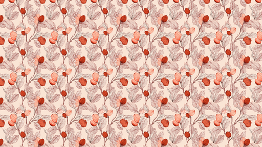 Papier peint floral rouge Un délicat motif de fleurs rouge et feuilles élégantes