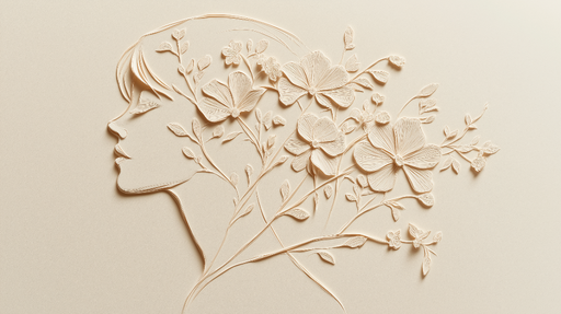 Papier peint floral Silhouette élégante avec motif de fleurs délicates