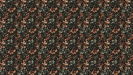 Papier peint floral sombre Élégance des feuilles et fleurs sur fond noir