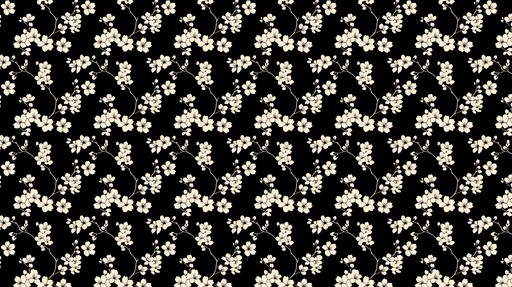 Papier peint floral sur fond noir Motifs floraux élégants en crème sur fond sombre