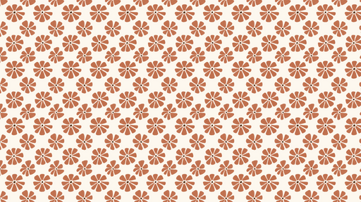 Papier peint floral terracotta Motifs de fleurs stylisées sur fond crème