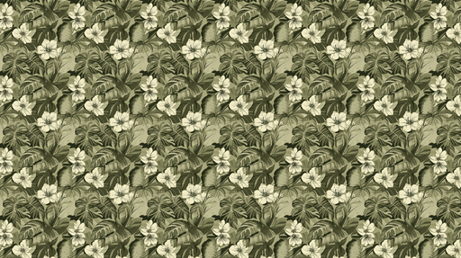 Papier peint floral tropical Motif luxuriant de feuilles et fleurs blanches