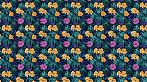 Papier peint floral tropical Motif vibrant de fleurs et de feuilles luxuriantes