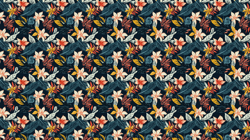 Papier peint floral tropical Motifs floraux vibrants sur fond sombre