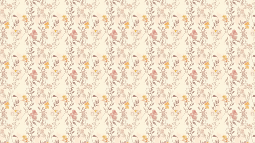 Papier peint floral Un délicat motif de fleurs pastel sur fond crème