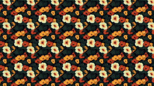 Papier peint floral Un motif vibrant de fleurs tropicales aux teintes chaudes