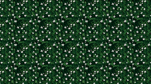 Papier peint floral verdoyant Motif de feuilles vertes et fleurs blanches éclatantes