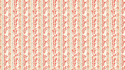 Papier peint floral vertical Motifs de feuilles et fleurs dans des teintes chaudes
