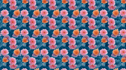 Papier peint floral vibrant Fleur d'été sur fond bleu profond