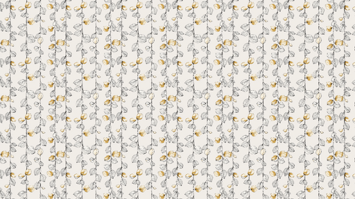 Papier peint floral Vignes grises avec touches dorées sur fond clair