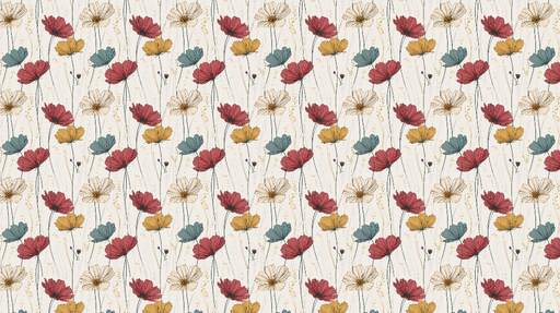 Papier peint floral vintage Motif de fleurs délicates aux couleurs chaudes