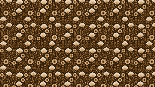 Papier peint floral vintage Motifs floraux délicats sur fond brun