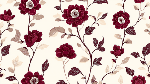 Papier peint floral violet Élégantes fleurs violettes et feuillage doux