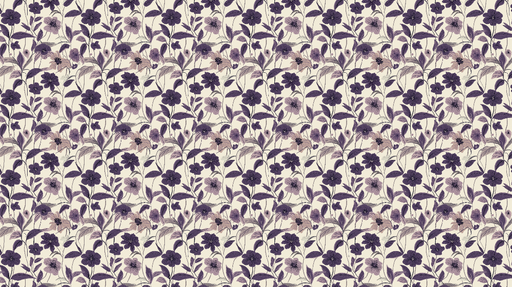 Papier peint floral violet Motif de fleurs délicates sur fond clair
