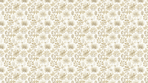 Papier peint floraux dorés Motifs de plantes sur fond clair