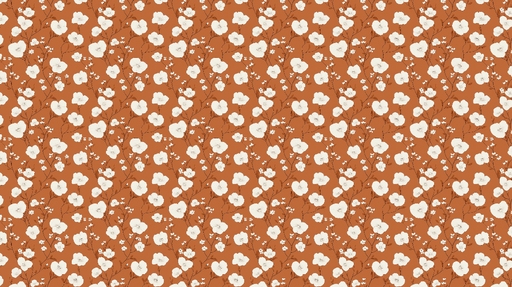 Papier peint floraux Fleurs blanches sur fond terracotta élégant