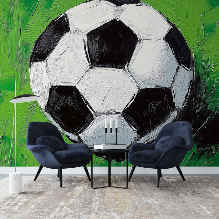 Papier peint football | Ballon de foot sur un terrain vert