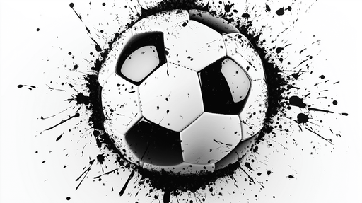 Papier peint football Ballon de football avec éclaboussures créatives