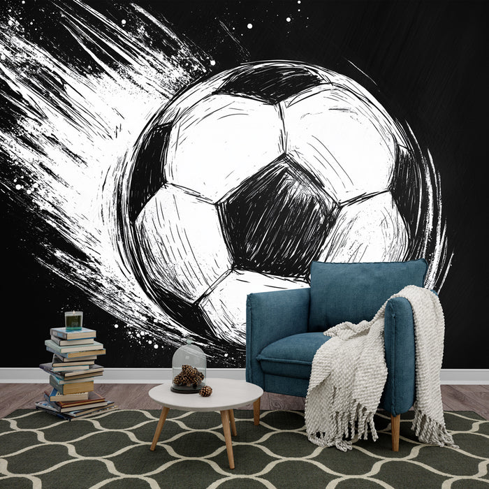 Papier peint football | Ballon de football en mouvement