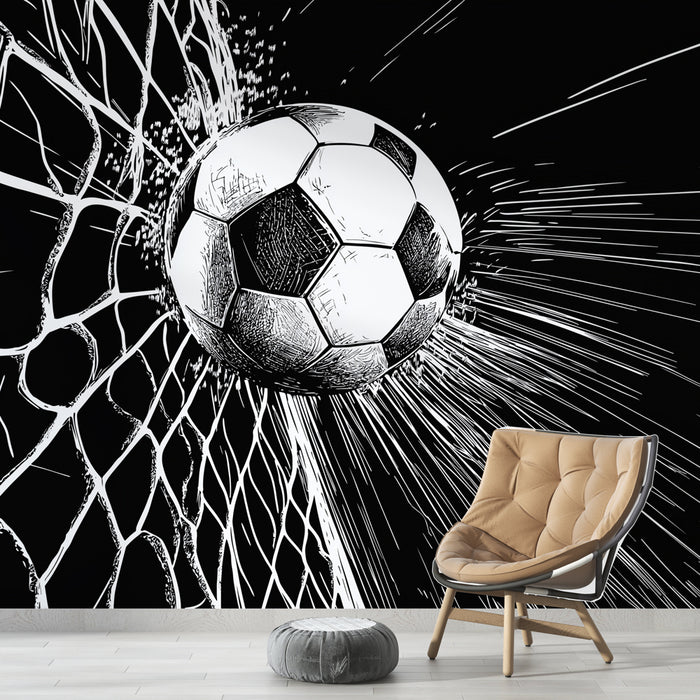 Papier peint football | But spectaculaire avec un ballon dans le filet