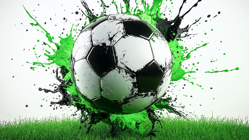Papier peint football Design dynamique avec ballon et éclaboussures vertes