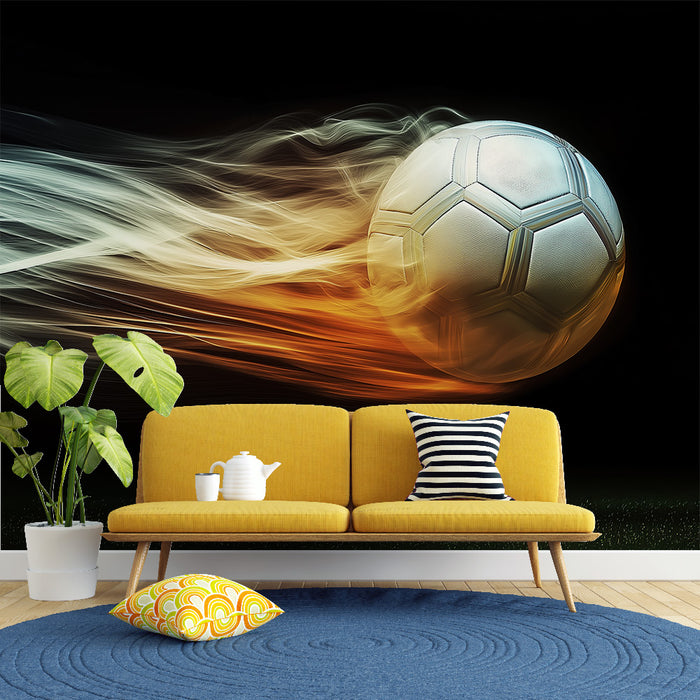 Papier peint football dynamique | Ballon de football en mouvement