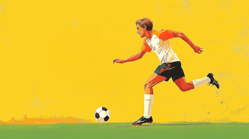 Papier peint football dynamique Un joueur en action sur fond vibrant