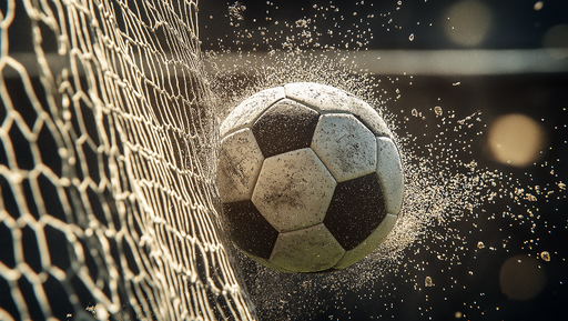 Papier peint football en action Impact spectaculaire dans les filets