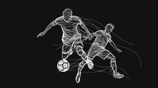 Papier peint football Silhouettes dynamiques de joueurs de football