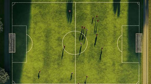 Papier peint football Vue aérienne dynamique d'un match en cours
