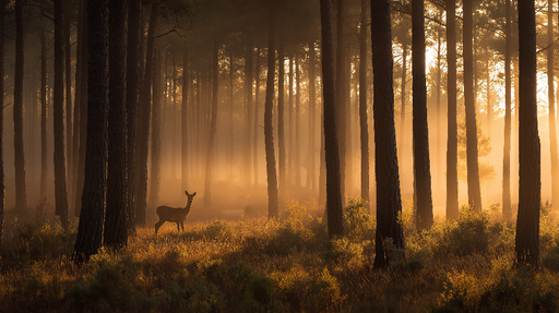 Papier peint forêt brumeuse Évasion dans une forêt enchantée au lever du soleil