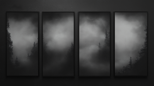 Papier peint forêt brumeuse Paysage sombre et mystérieux