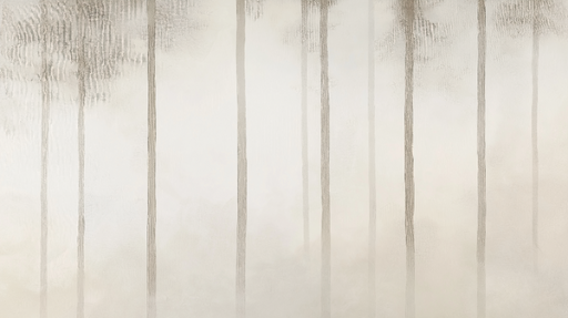 Papier peint forêt brumeuse Silhouettes d'arbres dans une ambiance douce et apaisante