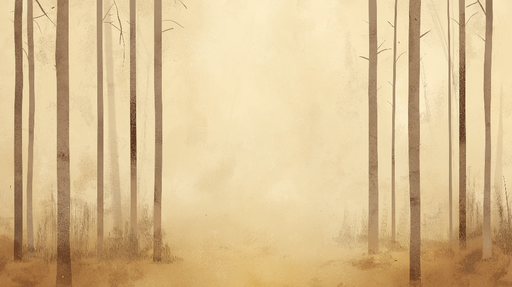 Papier peint forêt brumeuse Silhouettes d'arbres dans une ambiance mystique et douce