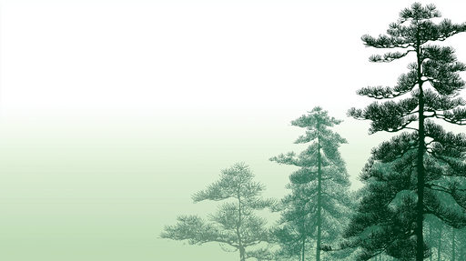 Papier peint forêt de pins Arbres majestueux en dégradé de verts