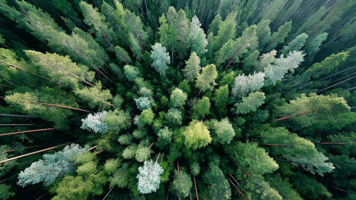 Papier peint forêt dense Vue aérienne d'une forêt luxuriante