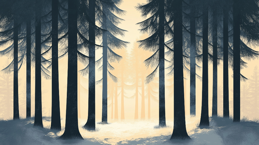 Papier peint forêt embrumée Arbres majestueux dans un paysage mystérieux