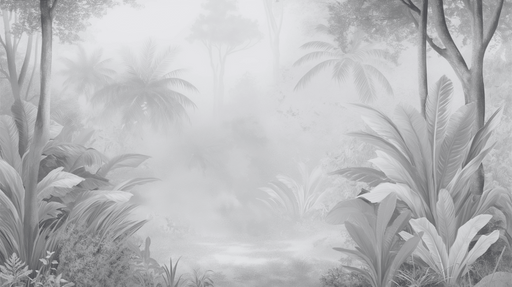 Papier peint foret nature envoutante en noir et blanc