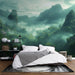 Papier peint forêt tropicale avec paysage mystique de montagne verdoyante pour chambre moderne