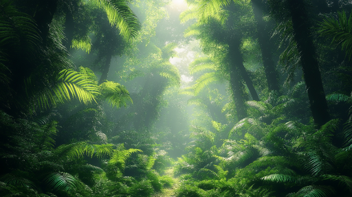 Papier peint forêt tropicale Sentier verdoyant au cœur d'une jungle apaisante