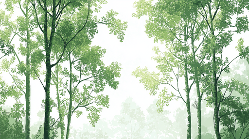 Papier peint forêt verte Arbres majestueux aux feuillages éclatants