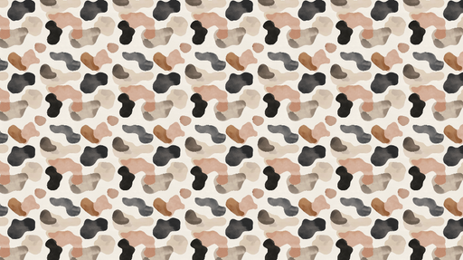 Papier peint formes abstraites Motifs organiques en tons doux de beige, noir et rose