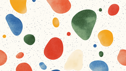 Papier peint formes organiques Motifs colorés sur fond crémeux