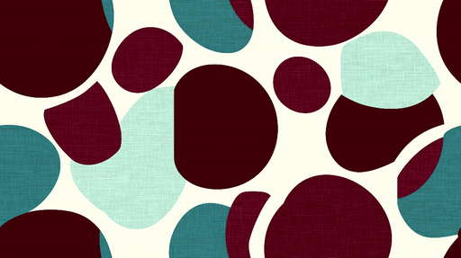 Papier peint formes organiques Motifs modernes en teintes rouge et turquoise