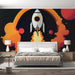 Papier peint moderne avec fusée et espace pour chambre adulte design