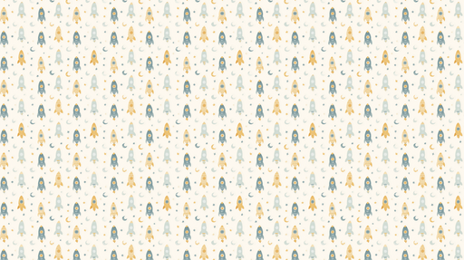 Papier peint fusées Charmant motif de fusées colorées dans l'espace