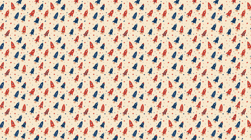 Papier peint fusées Motif ludique de fusées colorées avec étoiles et lunes