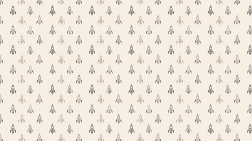Papier peint fusées Motif ludique de petites fusées colorées sur fond clair