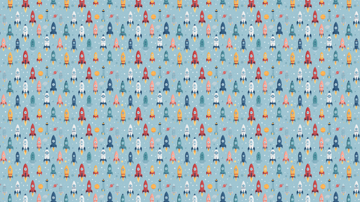 Papier peint fusées Motifs de fusées colorées dans un ciel étoilé