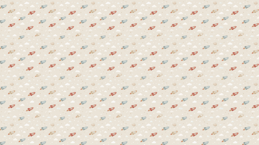 Papier peint fusées Motifs de fusées colorées sur fond beige